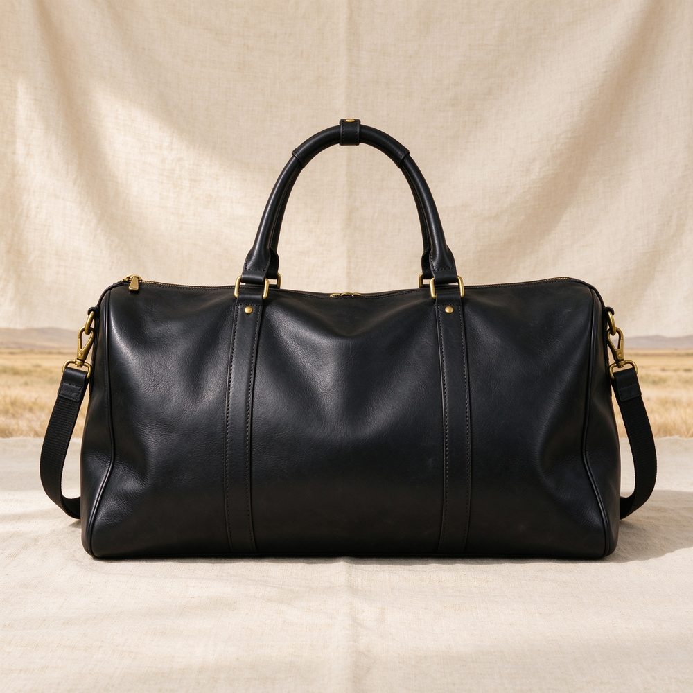 Onyx Duffel leather bag