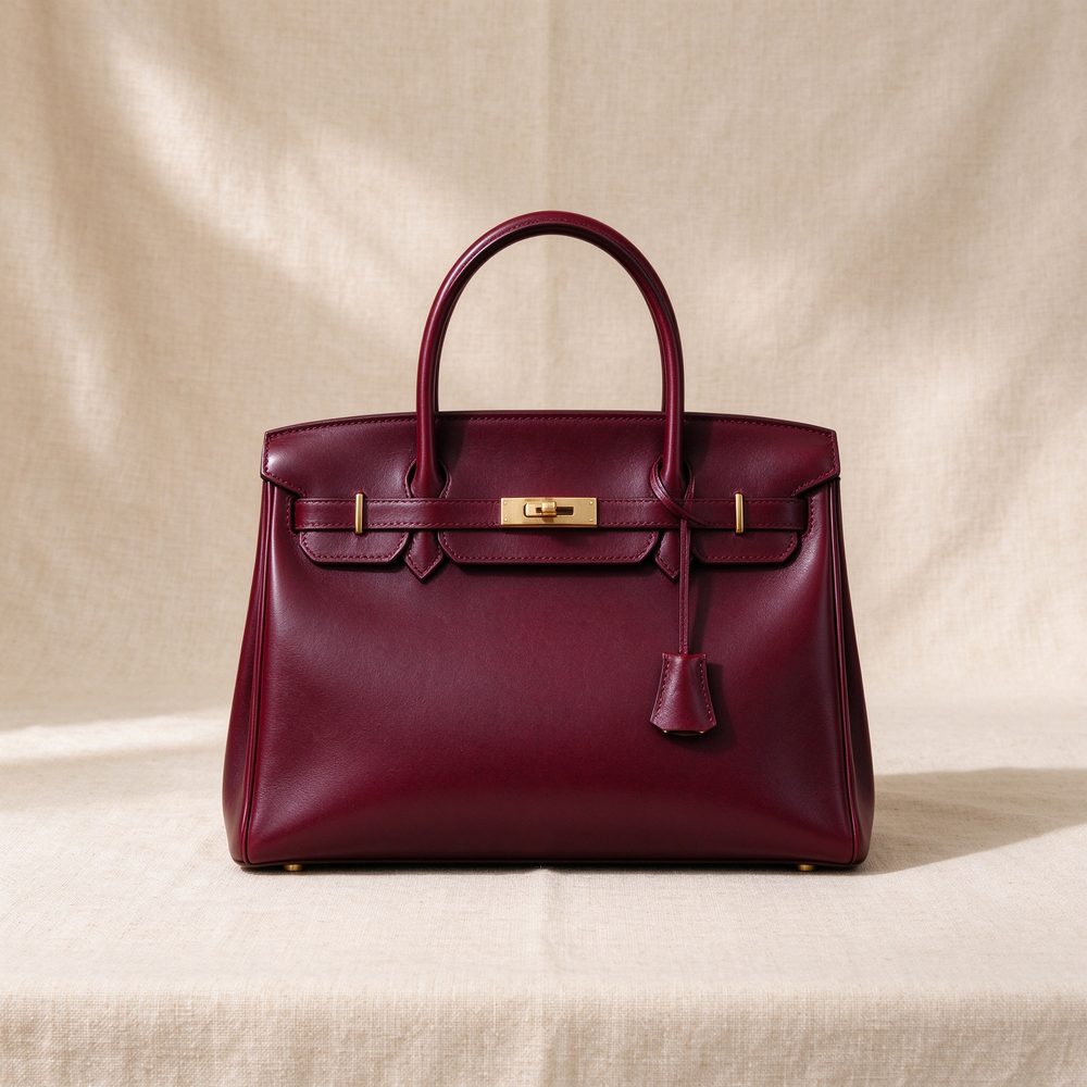 Oxblood Top-Handle leather bag